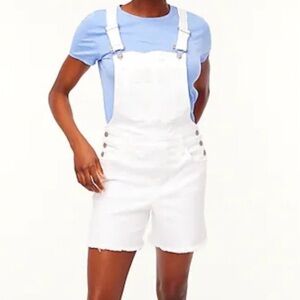 J.Crew White Denim Cutoff Overalls
